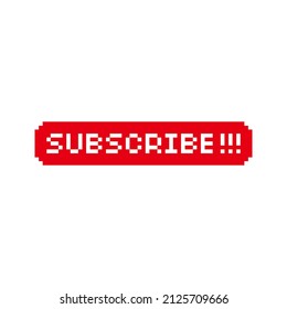 Pixel Art Subscribe Text Red Color Stock Illustration 2125709666 ...