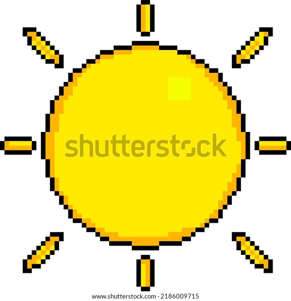 Pixel Art Sun Stock Illustration 2186009715 | Shutterstock