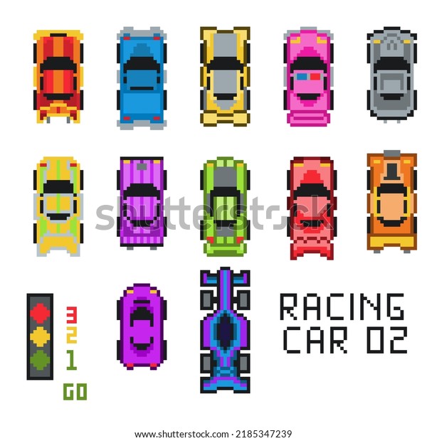 Pixel Car Racing 02 Colored Spesial Stock Illustration 2185347239 ...