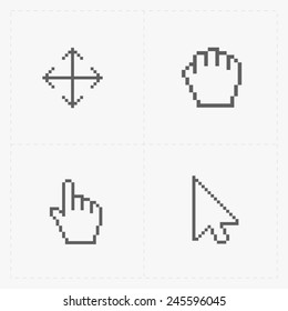 White Arrow Pointer Hand Cursor Icon Stock Vector (Royalty Free) 1070144834