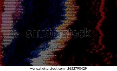 Pixel error glitch art abstract background tech vibe. Ideal for tech design, hacking themes, retro-futuristic visuals, and audio-reactive visuals.