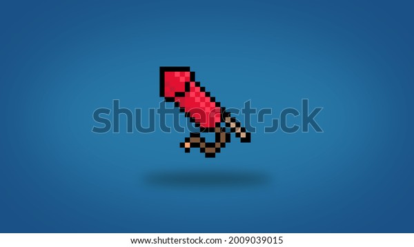 Pixel Fireworks Background High Res Wallpaper Stock Illustration