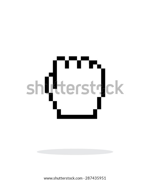 Pixel Fist Cursor Icon On White Stock Illustration 287435951