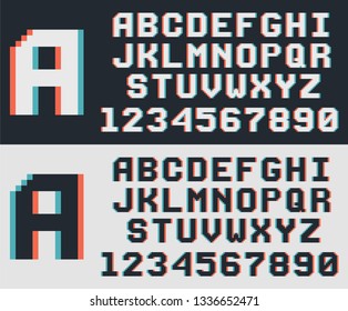 Pixel Game Retro Font 8bit Alphabet Stock Illustration 1336652471 Shutterstock