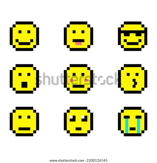 Pixel Icons Pack Isolated On White Stock Illustration 2200126545 ...