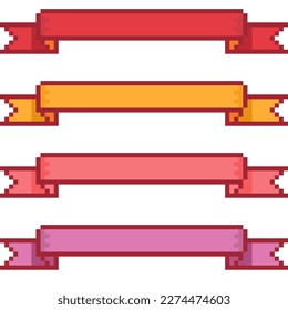 Pixel illustration of ribbon flags in 4 color - Powered by Shutterstock