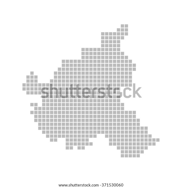 Pixel Map German Districts Showing Outline Stock Illustration 371530060 ...