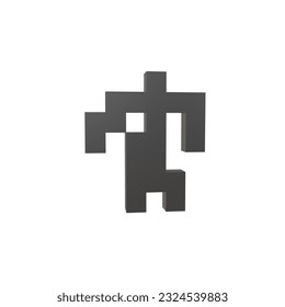 Pixel Men 3d model render image