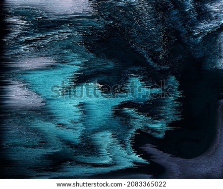 Pixel sorting glitch style. Abstract blue and dark texture. Minimal geometric background design.