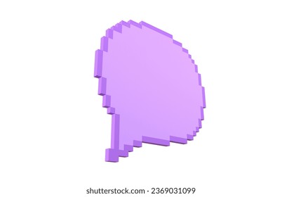 pixel speech balloon 3d model render image