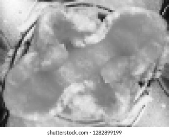 Pixelated background, abstract mosaic pattern, black and white c