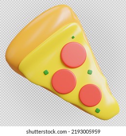 pizza 3d rendering,with clipping path.