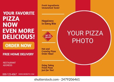 Pizza ad,Fast Food, pizza flyer,Flyer Template, cafe and restaurant menu, food ordering, junk food, Pizza, Burger, French fries and Soda, poster, flyer, cover, social media post, vector, illustration - Powered by Shutterstock