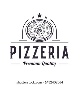 Pizza Classic Retro Emblem Logo Design Stock Illustration 1432402364 ...