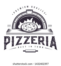 Pizza Classic Retro Emblem Logo Design Stock Illustration 1432402397 ...