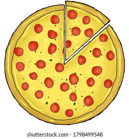 Pizza Clipart Simple Drawing Example Unhealthy Stock Illustration ...