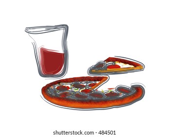 pizza and a drink