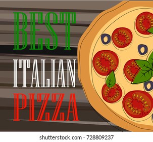 Pizza food menu for restaurant and cafe. Design template with hand-drawn graphic elements in doodle style. - Powered by Shutterstock