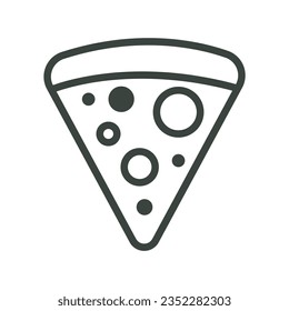 Pizza logo design. Food icon on white background. Cute snack outline illustration. Minimalistic black white colored symbol. Perfect for making business icons or stickers - Powered by Shutterstock