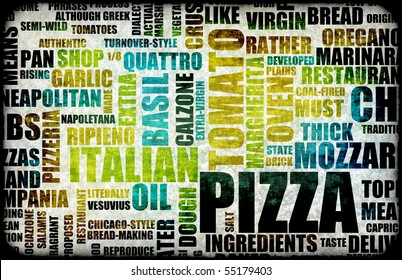 Pizza Menu as Concept Background with Toppings - Powered by Shutterstock