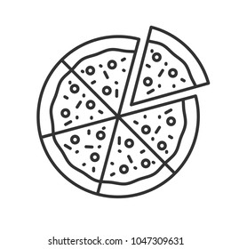 Pizza One Slice Separated Glyph Icon Stock Vector Royalty Free