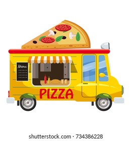 Organic Food Truck Vector Illustration Stock Vector (Royalty Free ...