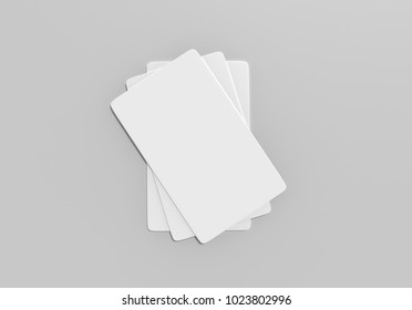 Plain Blank Playing Card On Grey Background, 3d Illustration.