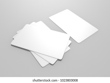 Plain Blank Playing Card On Grey Background, 3d Illustration.