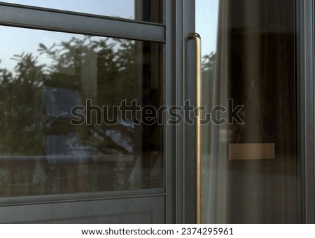 Plain empty store outlet shop front dark glass window branding