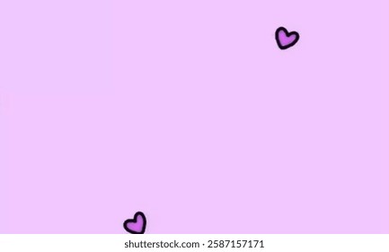 A plain, light lavender background with two simple, outlined purple hearts.
