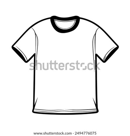 Plain T-Shirt Outline, Basic Tee Sketch, Simple Shirt Drawing,
Blank T-Shirt Illustration, Minimalist Tee Design