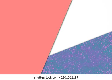 Plain vs textured bright fresh shades peach purple blue   white color papers intersecting to form triangle shape for cover design