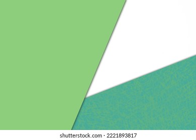 Plain vs textured bright fresh shades coloured papers intersecting to form triangle shape for cover design