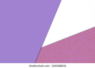 Plain vs textured coloured papers intersecting to form a triangle shape for cover design	