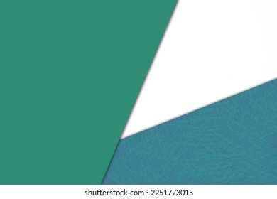 Plain vs textured coloured papers intersecting to form triangle shape for cover design