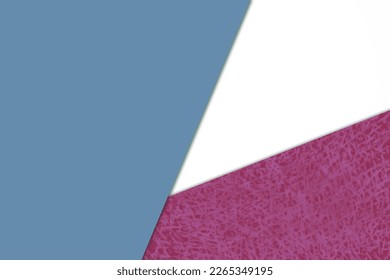 Plain vs textured coloured papers intersecting to form triangle shape for cover design