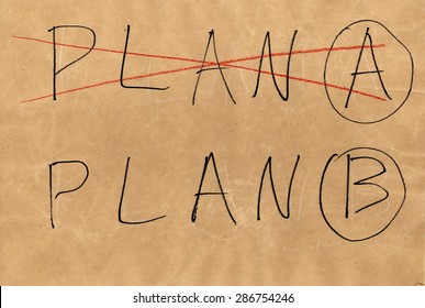 Plan B. Mixed media artwork. Hand drawn. Grunge style.