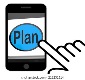 Plan Button Displaying Objectives Planning And Organizing