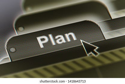 Plan. A file in a screen. Illustration.