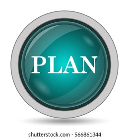 Plan icon, website button on white background.