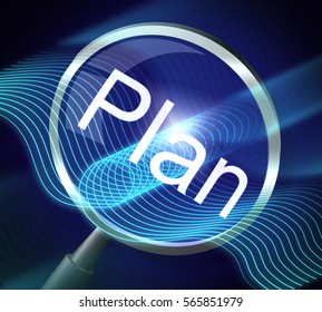 Plan Magnifier Representing Project Strategy And Programme 3d Rendering