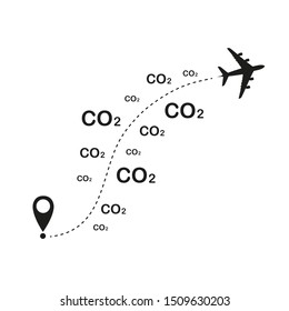 Plane Destination Co2 Air Pollution  Illustration 