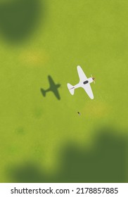 A plane flying high in the clouds
