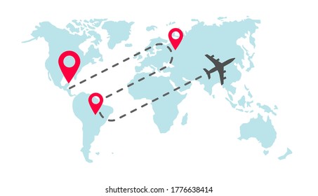 15,894 World Map Flight Destinations Images, Stock Photos & Vectors 