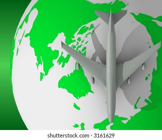 Plane and globe