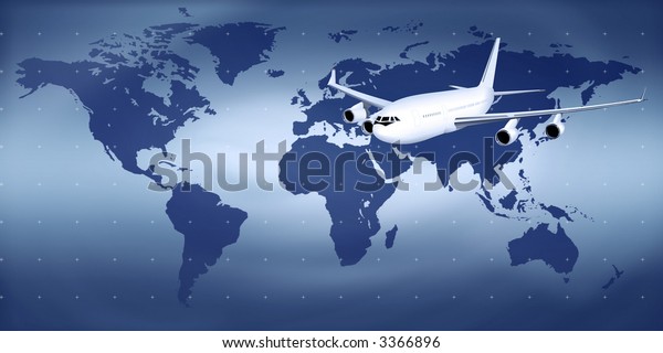 Plane Globe Stock Illustration 3366896