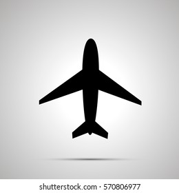 Plane Simple Modern Black Icon With Shadow