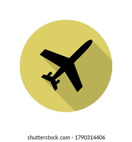 Plane View From Above Long Shadow Icon. Simple Glyph, Flat Illustration Of Airport Icons For Ui And Ux, Website Or Mobile Application