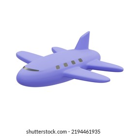 Planes Icon . Air Travel, Flying On A Passenger Plane. Isolated 3d Icon On White Background