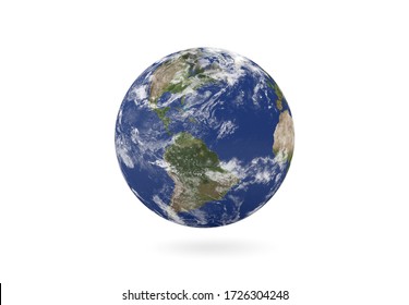 Planet Earth in America isolate. Elements of this image furnished by NASA. 3d rendering